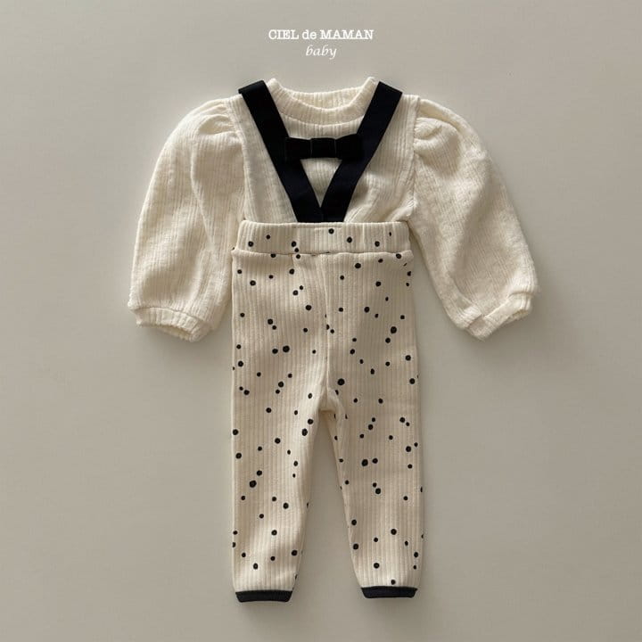 Ciel De Maman - Korean Baby Fashion - #babywear - Rib Ribbon Shirring Tee - 10