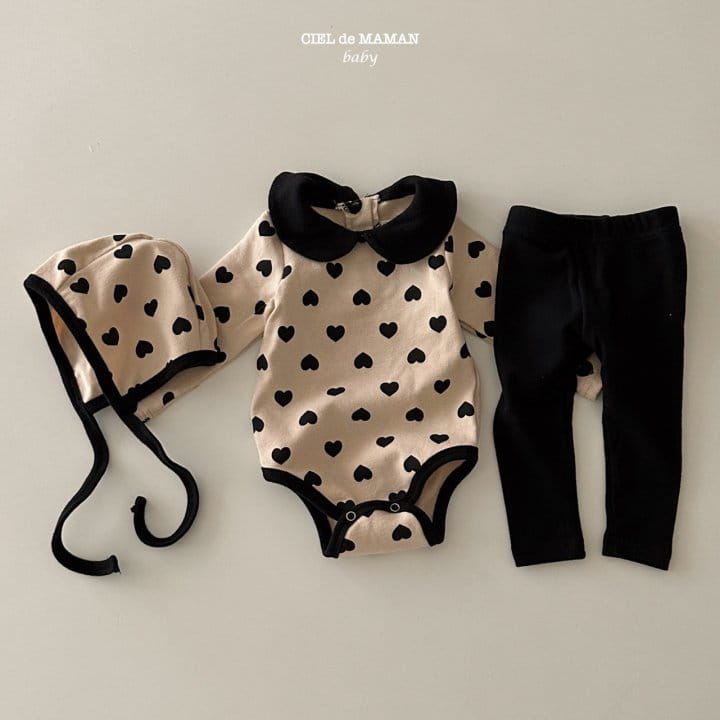 Ciel De Maman - Korean Baby Fashion - #onlinebabyboutique - Heart Bodysuit Set - 6