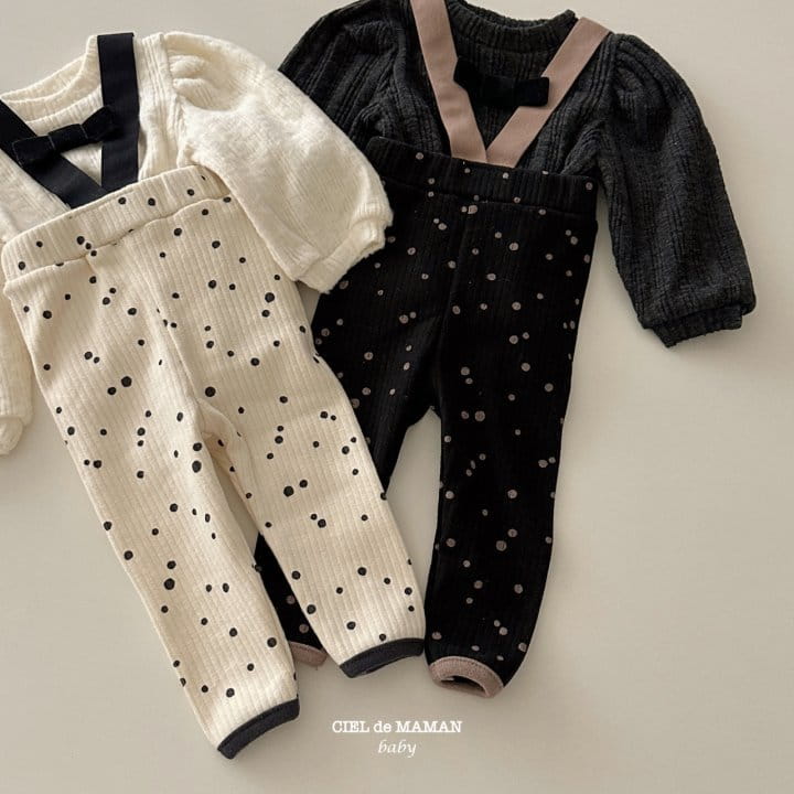 Ciel De Maman - Korean Baby Fashion - #onlinebabyshop - Rib Ribbon Shirring Tee - 12