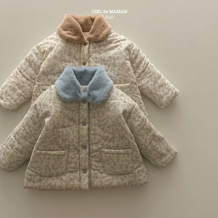 Ciel De Maman - Korean Children Fashion - #designkidswear - Flower Padding Jacket - 9