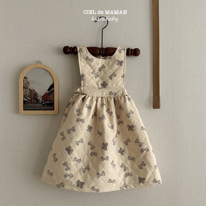 Ciel De Maman - Korean Children Fashion - #todddlerfashion - Quilting One-piece Ribbon - 8