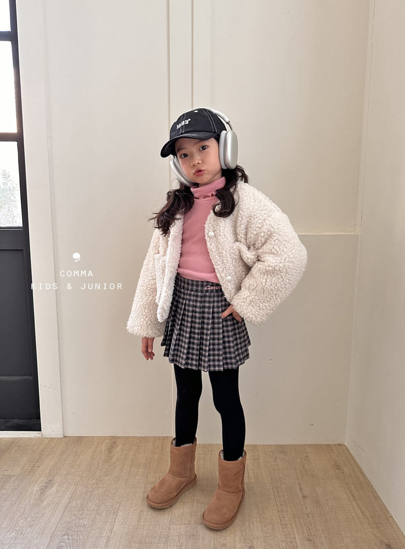 Comma - Korean Children Fashion - #Kfashion4kids - Check Wrinkle Skirt - 5