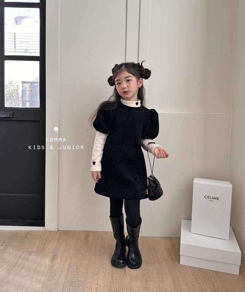 Comma - Korean Children Fashion - #childofig - Heart Half Turtleneck Tee - 4