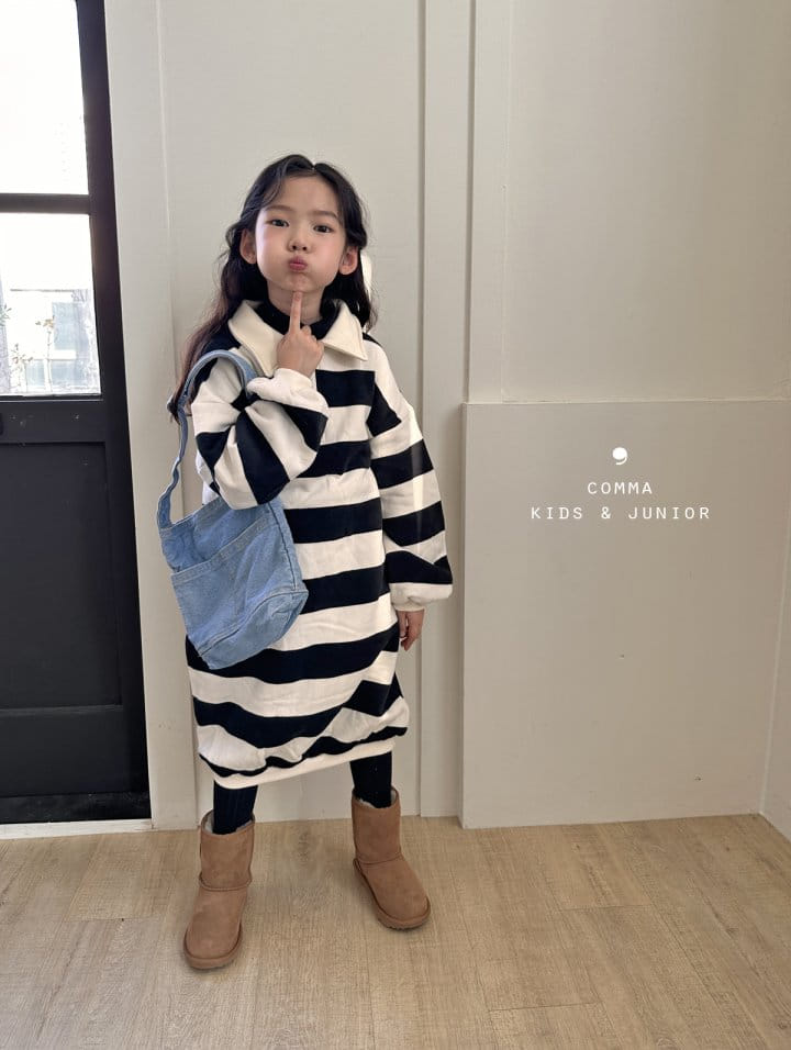 Comma - Korean Children Fashion - #childrensboutique - Boxy Long One-piece Big St - 7