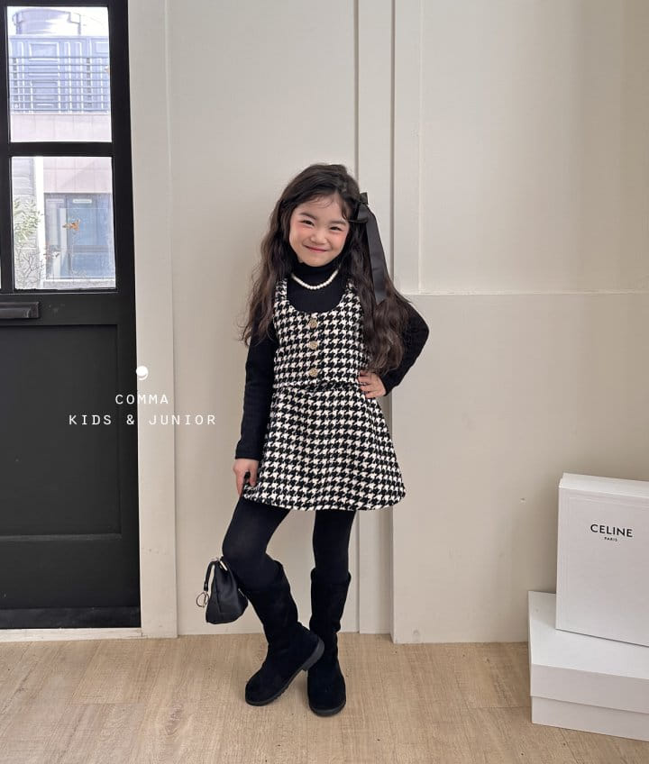 Comma - Korean Children Fashion - #designkidswear - Plare Skirt Hound Teeth - 2