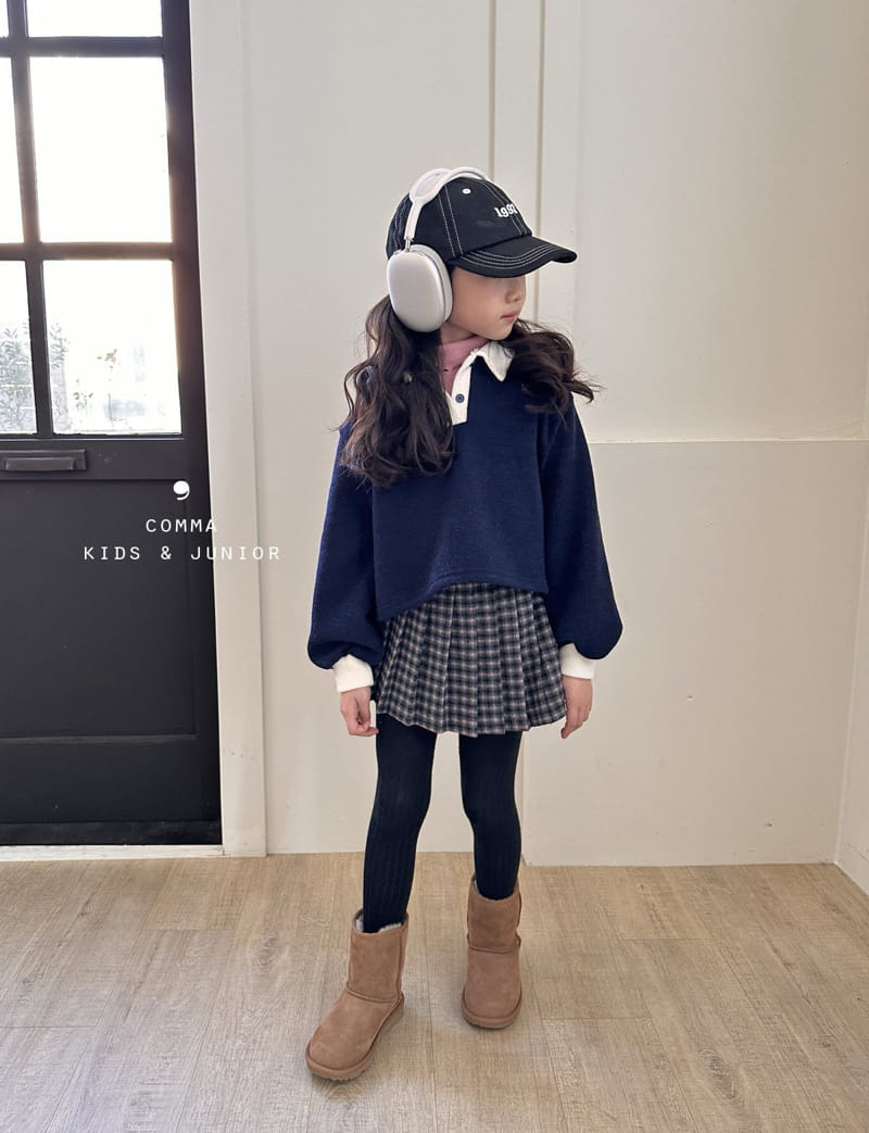 Comma - Korean Children Fashion - #designkidswear - Fleece Rib Collar Tee - 4