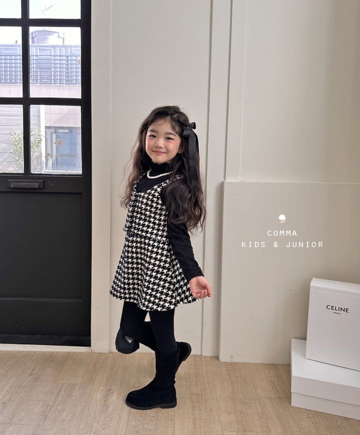 Comma - Korean Children Fashion - #discoveringself - Plare Skirt Hound Teeth - 3