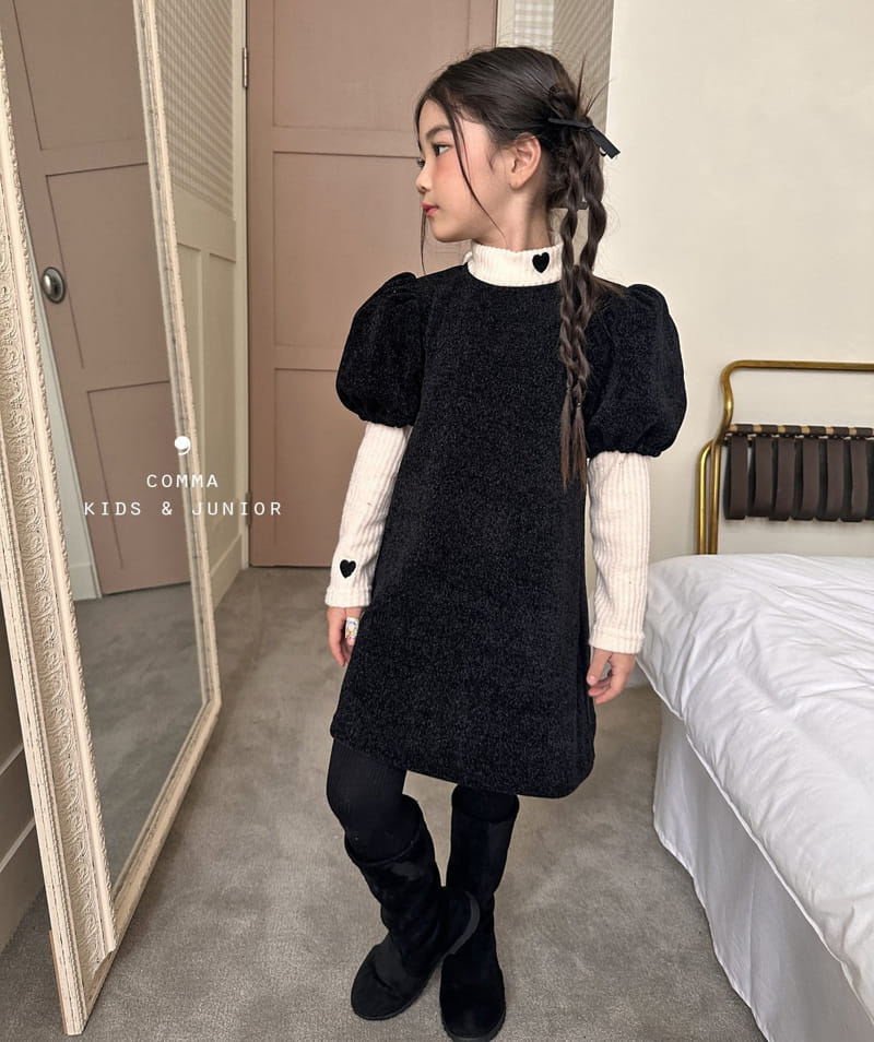 Comma - Korean Children Fashion - #fashionkids - Heart Half Turtleneck Tee - 7