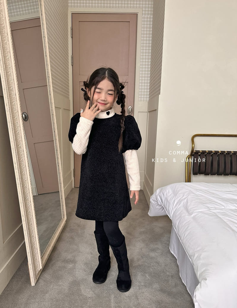 Comma - Korean Children Fashion - #kidsshorts - Heart Half Turtleneck Tee - 8