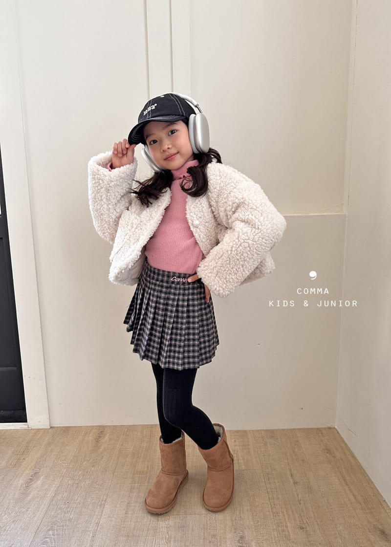 Comma - Korean Children Fashion - #littlefashionista - Check Wrinkle Skirt - 6