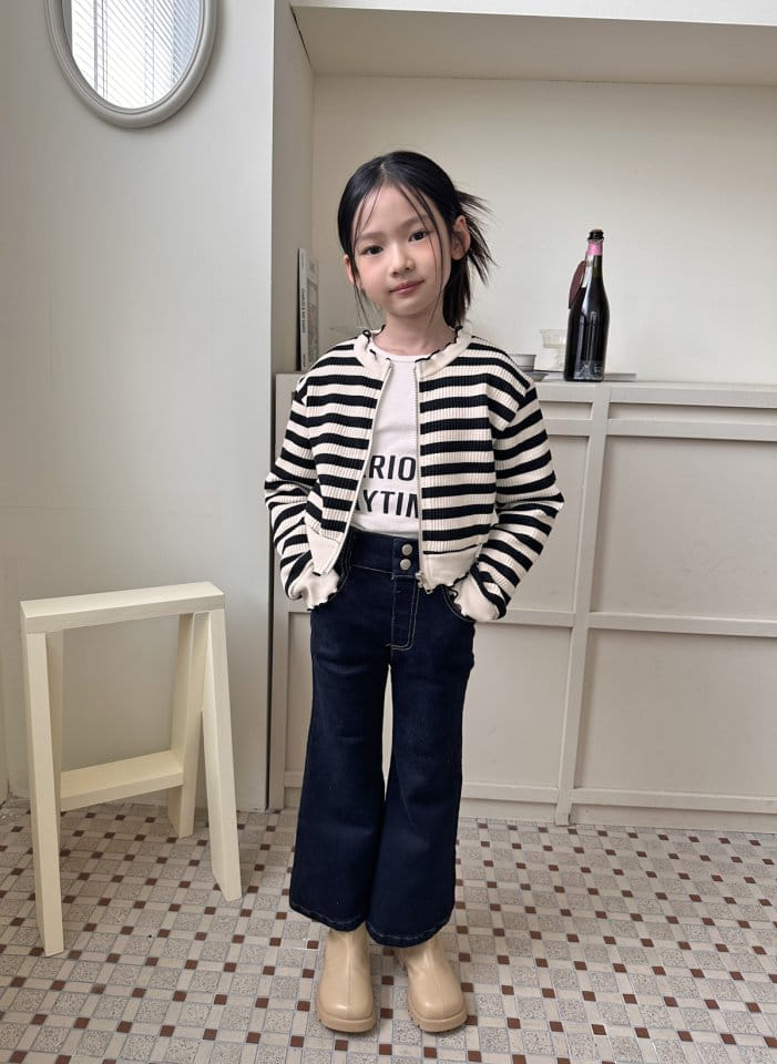 Comma - Korean Children Fashion - #magicofchildhood - Fleece Denim Jeans - 4