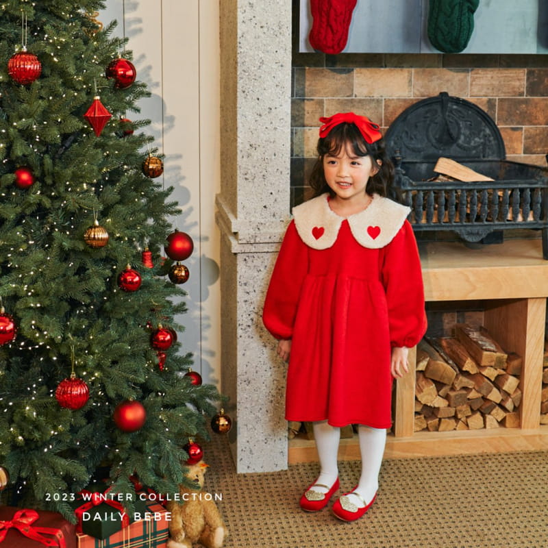 Daily Bebe - Korean Children Fashion - #Kfashion4kids - Heart Bbogle One-piece - 7