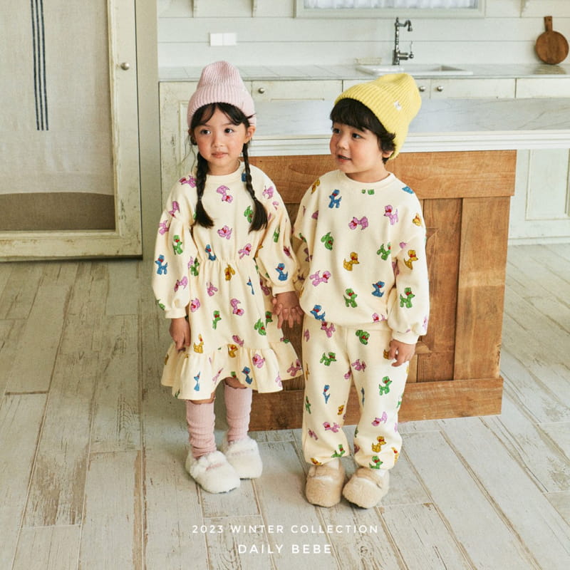 Daily Bebe - Korean Children Fashion - #kidzfashiontrend - Balloon Top Bottom Set - 4