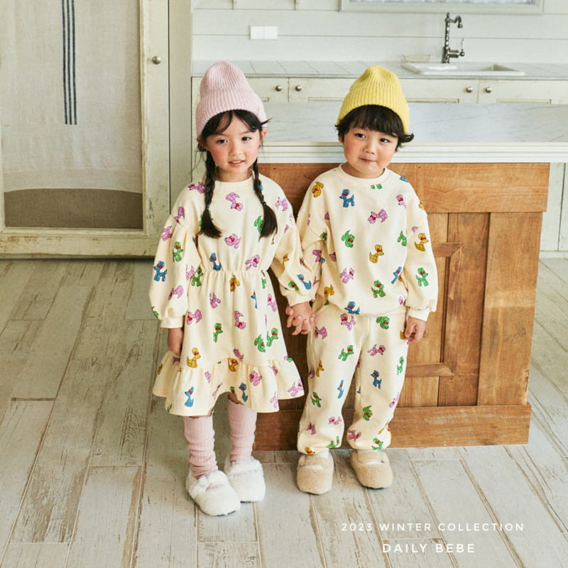 Daily Bebe - Korean Children Fashion - #kidzfashiontrend - Balloon Top Bottom Set - 3