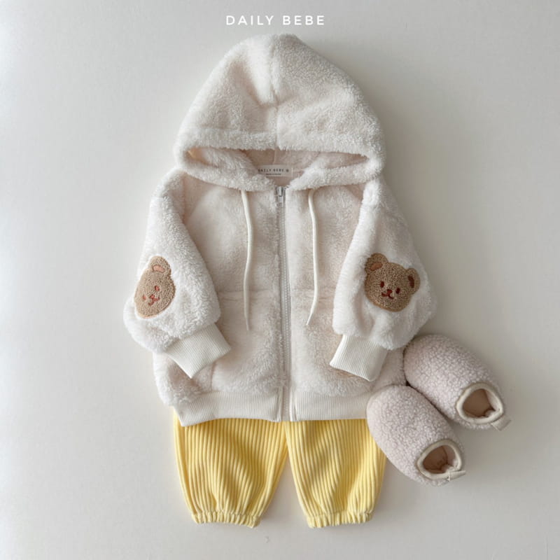 Daily Bebe - Korean Children Fashion - #littlefashionista - Bear Patch Fleece Jacket - 3