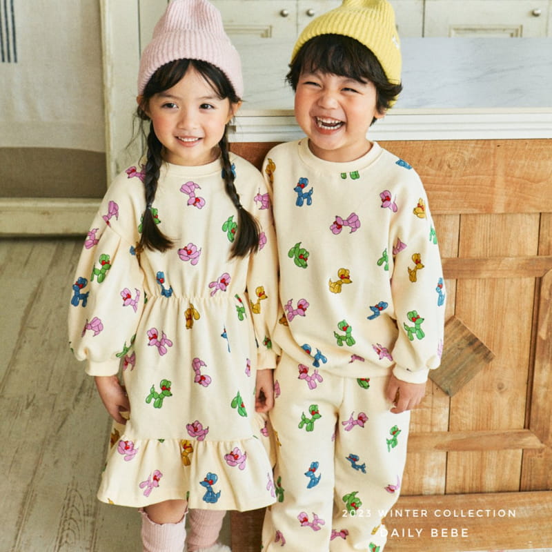 Daily Bebe - Korean Children Fashion - #magicofchildhood - Balloon Top Bottom Set - 6