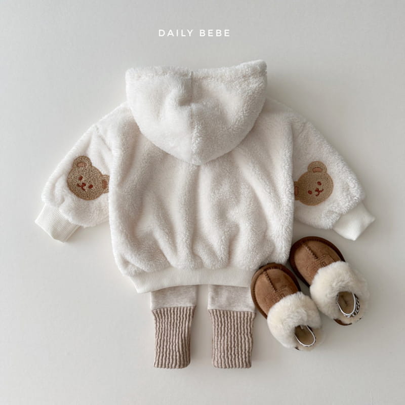 Daily Bebe - Korean Children Fashion - #littlefashionista - Bear Patch Fleece Jacket - 4