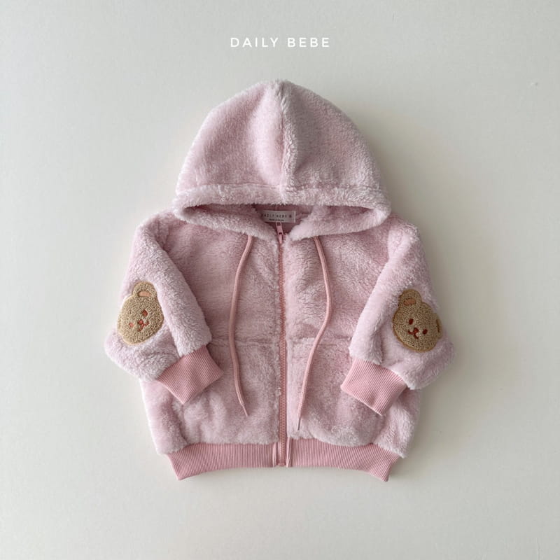 Daily Bebe - Korean Children Fashion - #prettylittlegirls - Bear Patch Fleece Jacket - 6