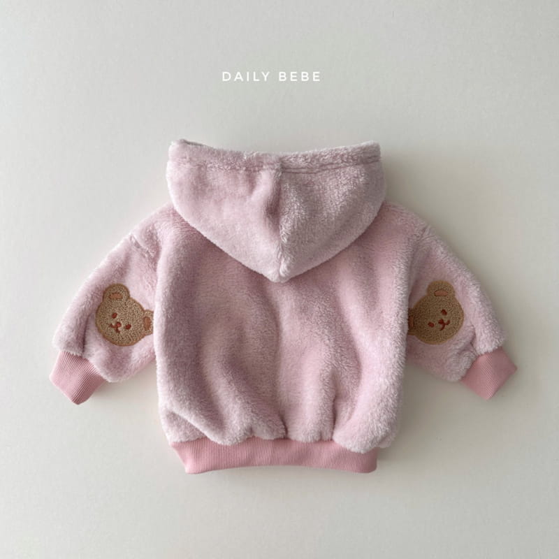 Daily Bebe - Korean Children Fashion - #todddlerfashion - Bear Patch Fleece Jacket - 7