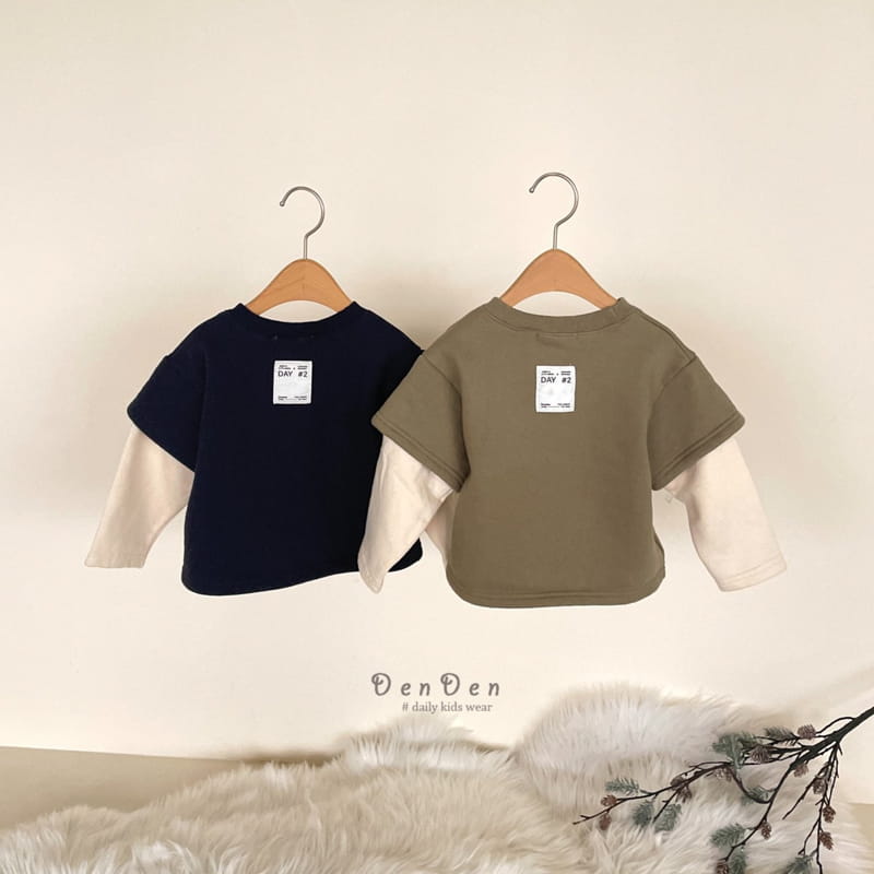 Denden - Korean Children Fashion - #discoveringself - Label Sleeves Tee