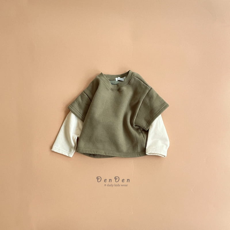 Denden - Korean Children Fashion - #fashionkids - Label Sleeves Tee - 2