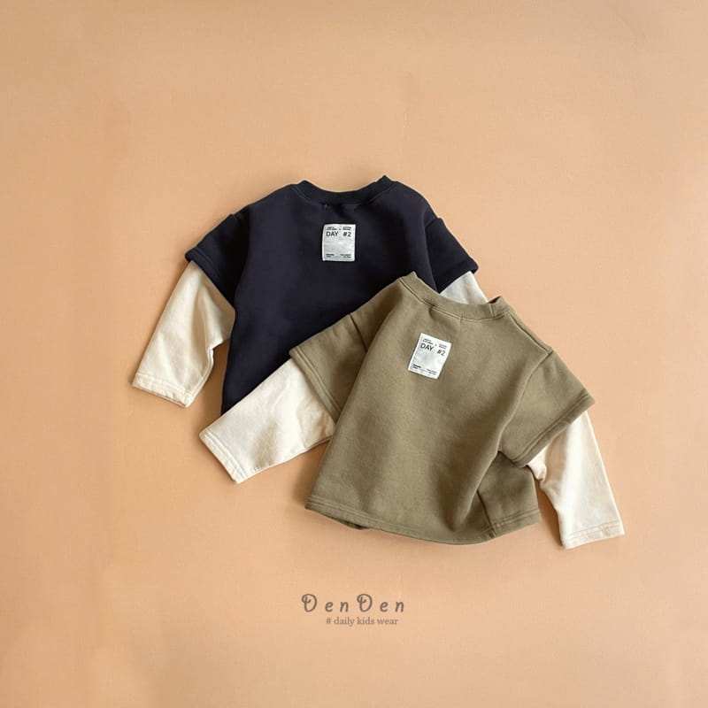 Denden - Korean Children Fashion - #littlefashionista - Label Sleeves Tee - 7