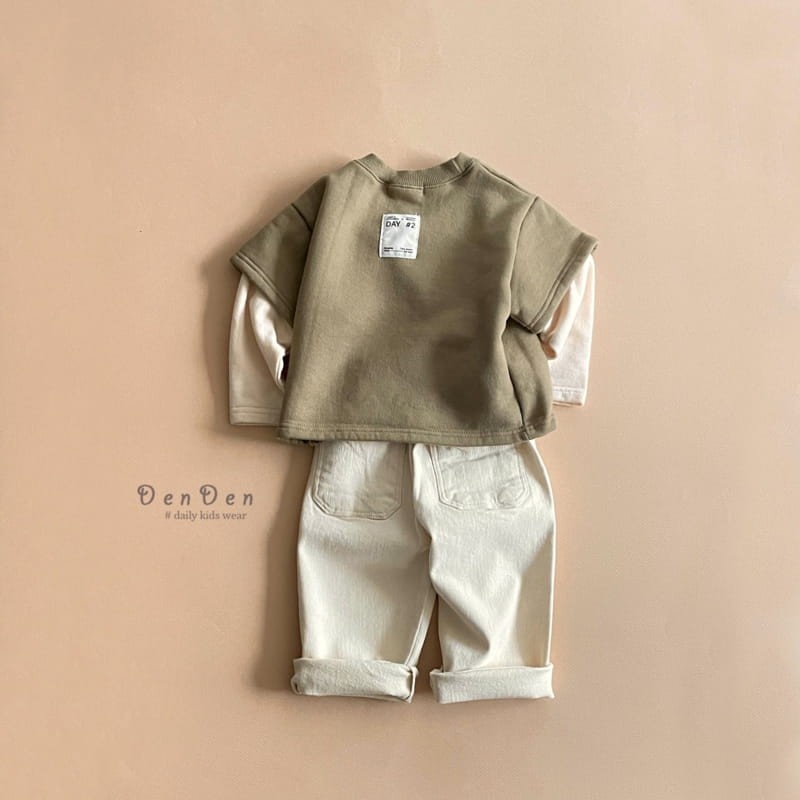 Denden - Korean Children Fashion - #magicofchildhood - Label Sleeves Tee - 8