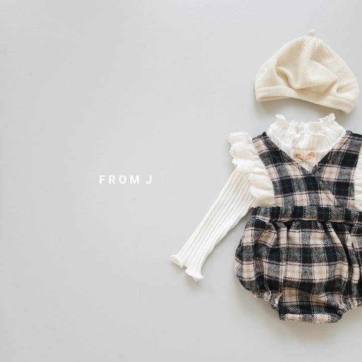 From J - Korean Baby Fashion - #smilingbaby - Check rill Bodysuit - 4