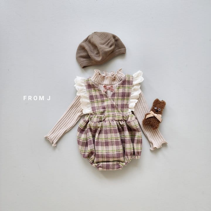 From J - Korean Baby Fashion - #babyboutiqueclothing - Check rill Bodysuit - 5