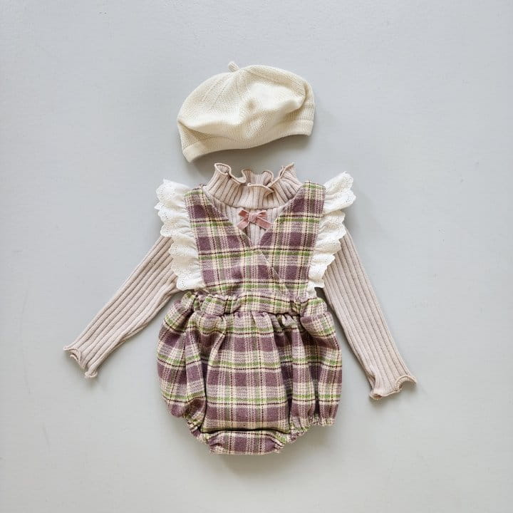 From J - Korean Baby Fashion - #babyfashion - Check rill Bodysuit - 7