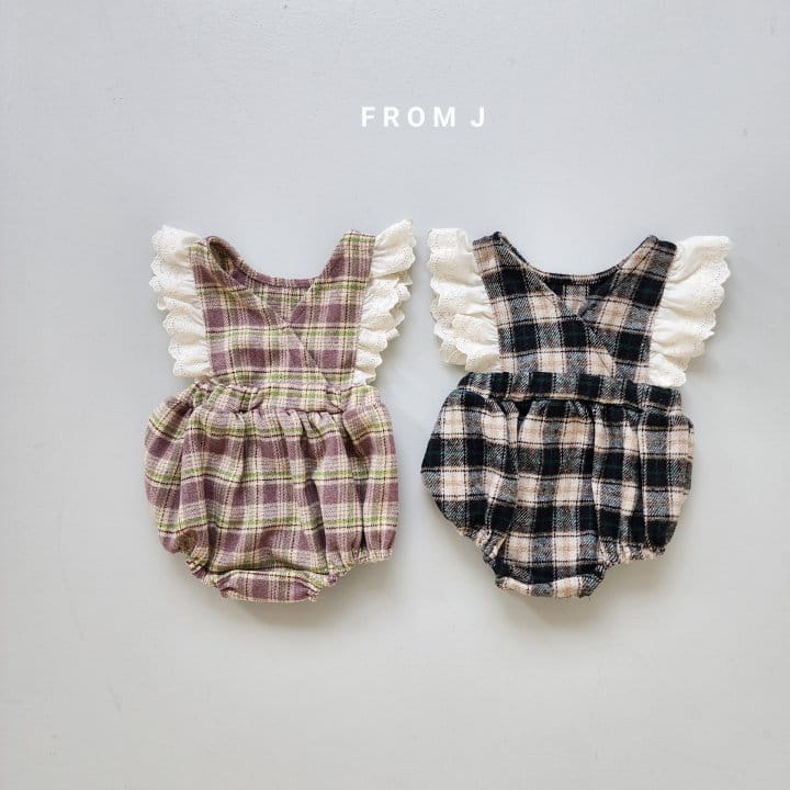 From J - Korean Baby Fashion - #babygirlfashion - Check rill Bodysuit - 9