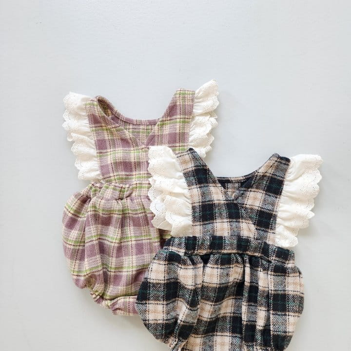 From J - Korean Baby Fashion - #babylifestyle - Check rill Bodysuit - 10