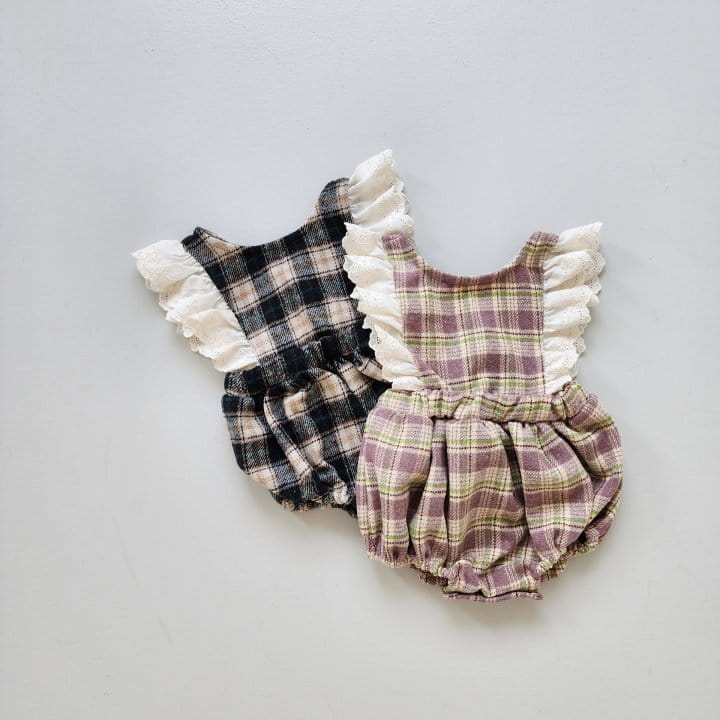 From J - Korean Baby Fashion - #babyoninstagram - Check rill Bodysuit - 11