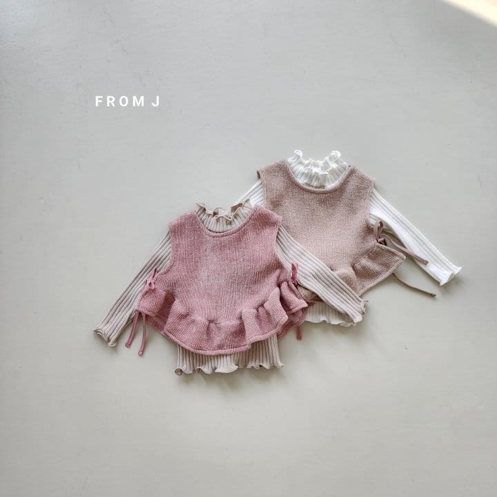 From J - Korean Baby Fashion - #babyoutfit - Knit Frill Vest - 5