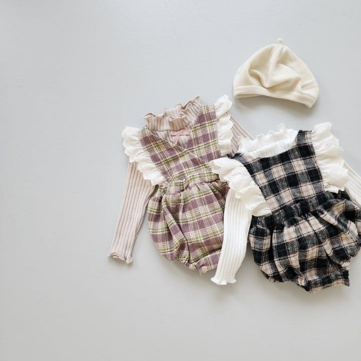 From J - Korean Baby Fashion - #onlinebabyboutique - Check rill Bodysuit