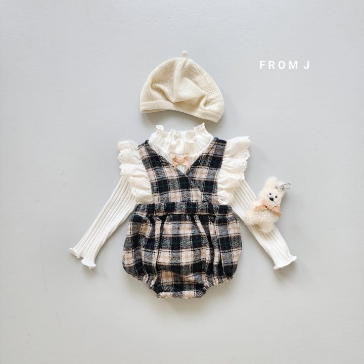 From J - Korean Baby Fashion - #onlinebabyshop - Check rill Bodysuit - 2