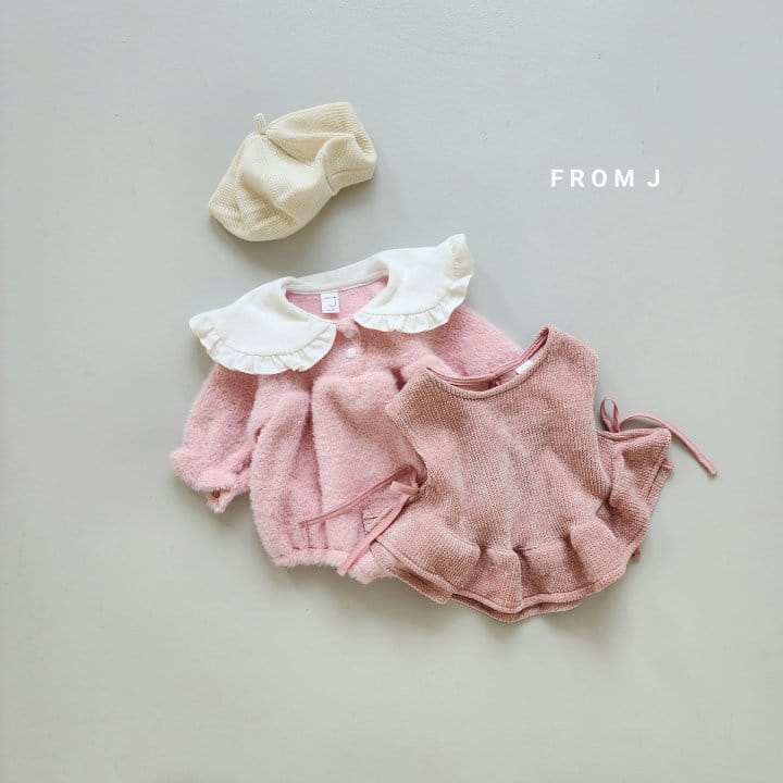 From J - Korean Baby Fashion - #onlinebabyshop - Knit Frill Vest - 9