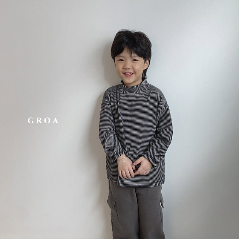 Groa - Korean Children Fashion - #designkidswear - Stripes Turtleneck Tee - 12