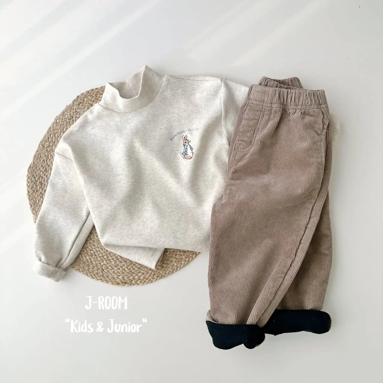 J-Room - Korean Children Fashion - #childofig - Rabbit Embroider Half Turtleneck Tee - 9