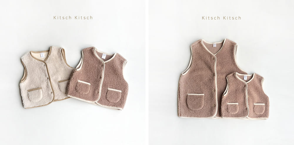 Kitsch Kitsch - Korean Children Fashion - #designkidswear - Fleece Banding Vest With Mom