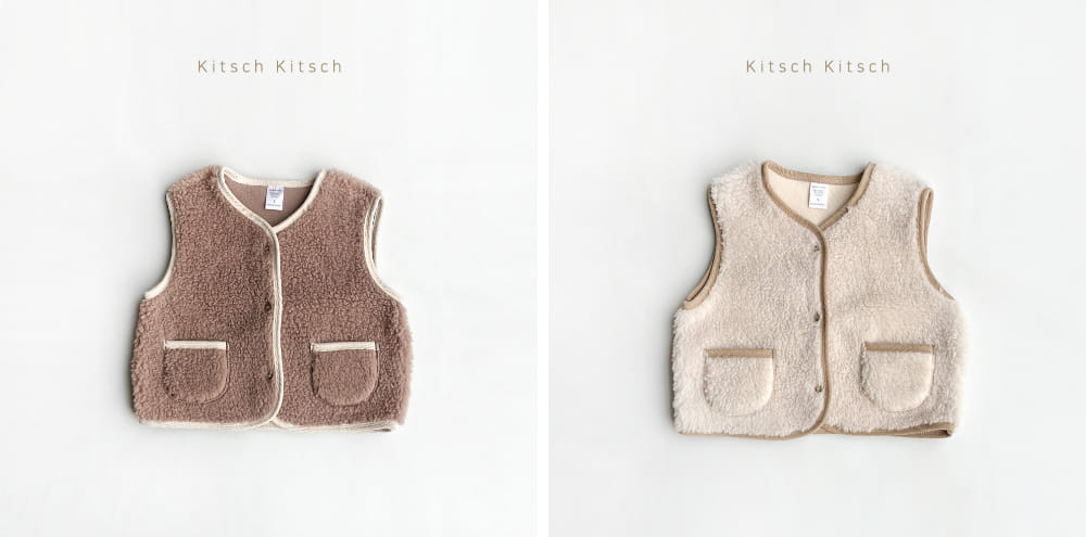 Kitsch Kitsch - Korean Children Fashion - #discoveringself - Fleece Banding Vest With Mom - 2