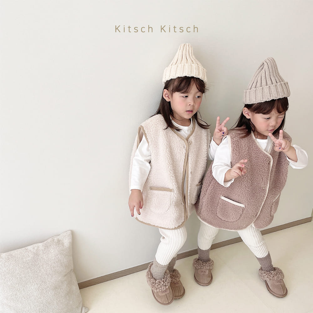 Kitsch Kitsch - Korean Children Fashion - #fashionkids - Fleece Banding Vest With Mom - 4