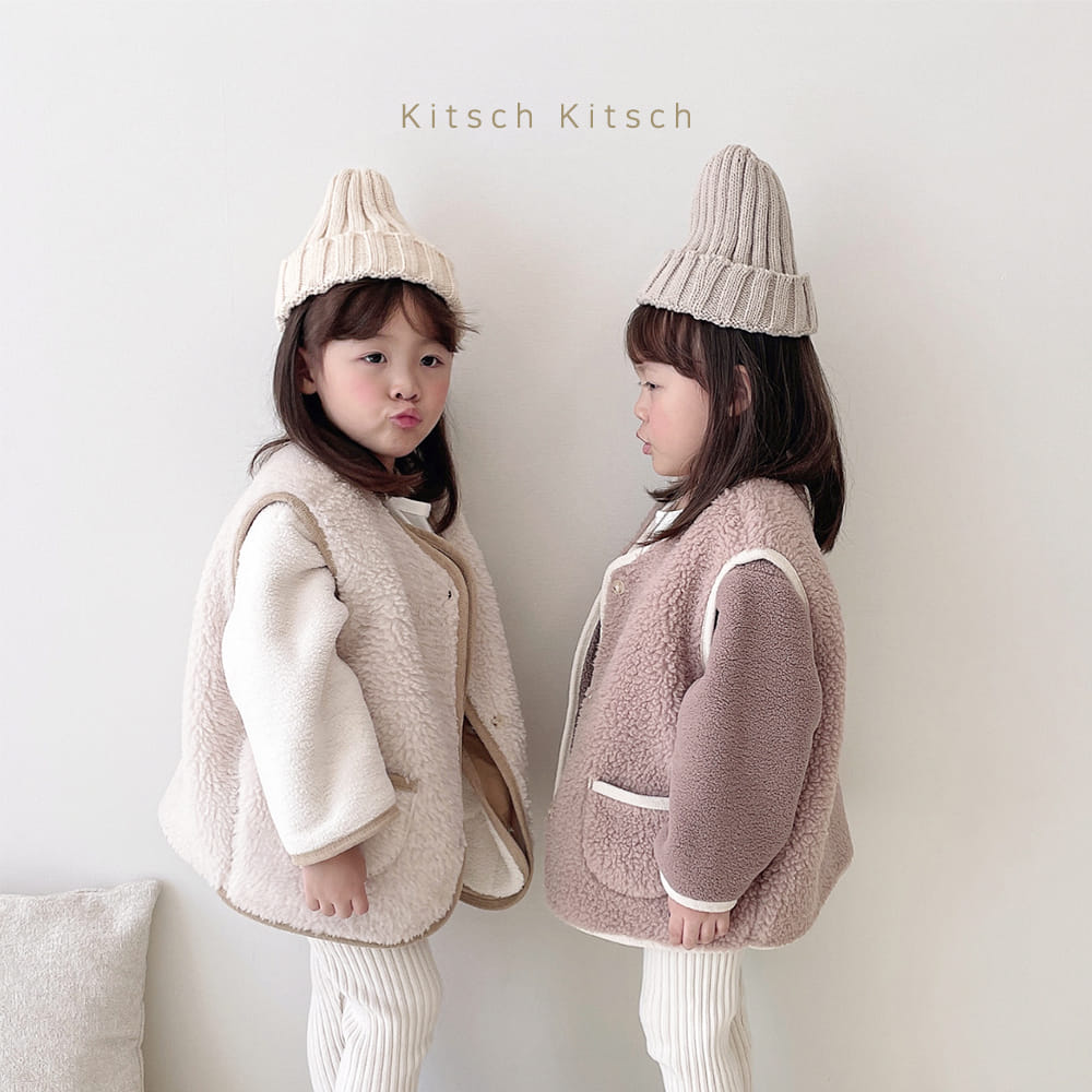 Kitsch Kitsch - Korean Children Fashion - #kidzfashiontrend - Fleece Banding Vest With Mom - 6