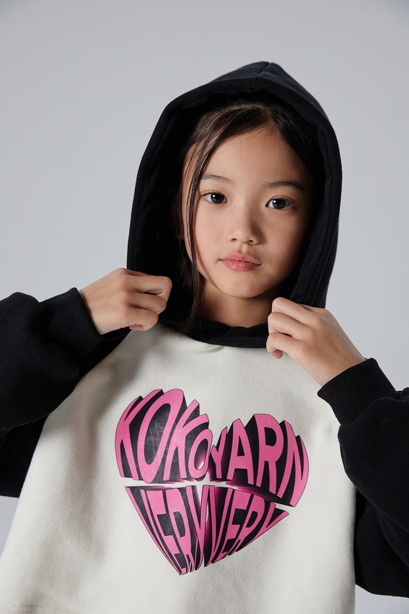 Kokoyarn - Korean Children Fashion - #kidzfashiontrend - Heart Crop Hoody Tee - 2