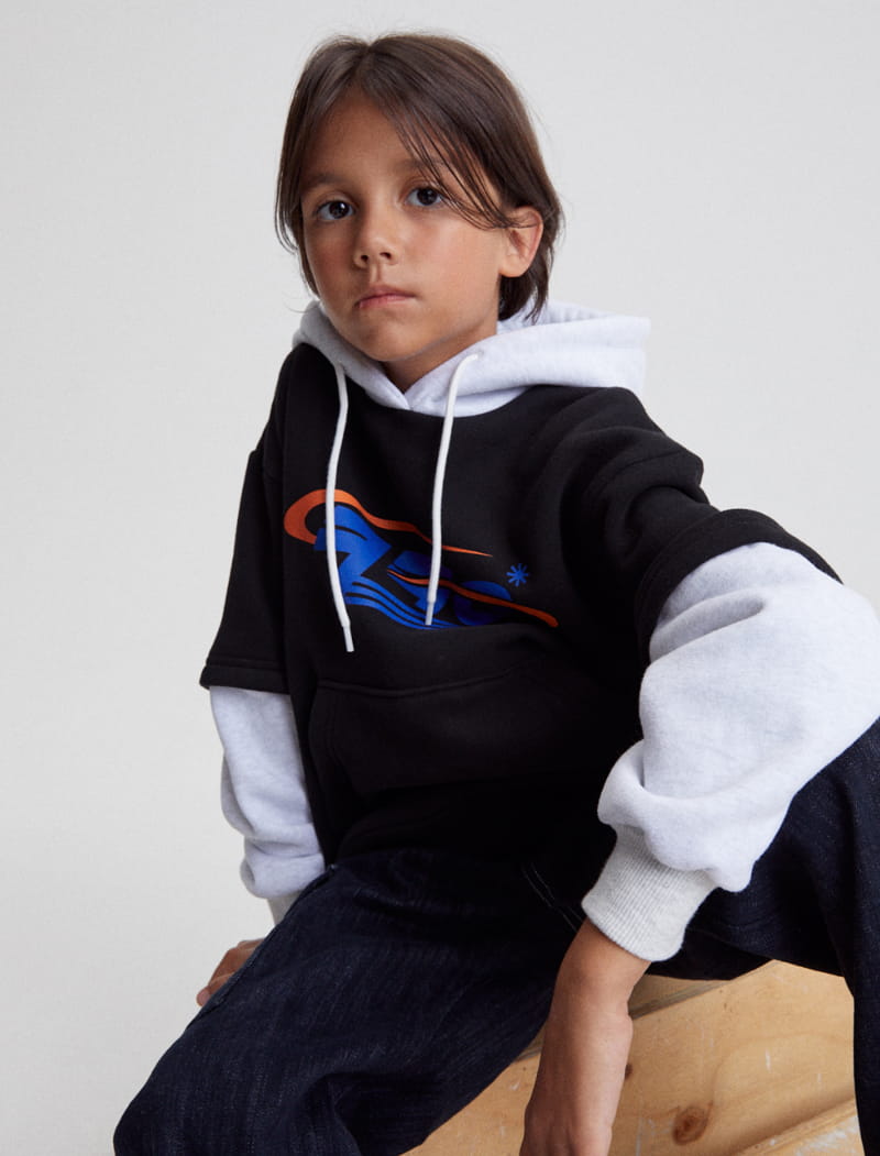 Kokoyarn - Korean Junior Fashion - #designkidswear - Logo Layered Hoody Tee