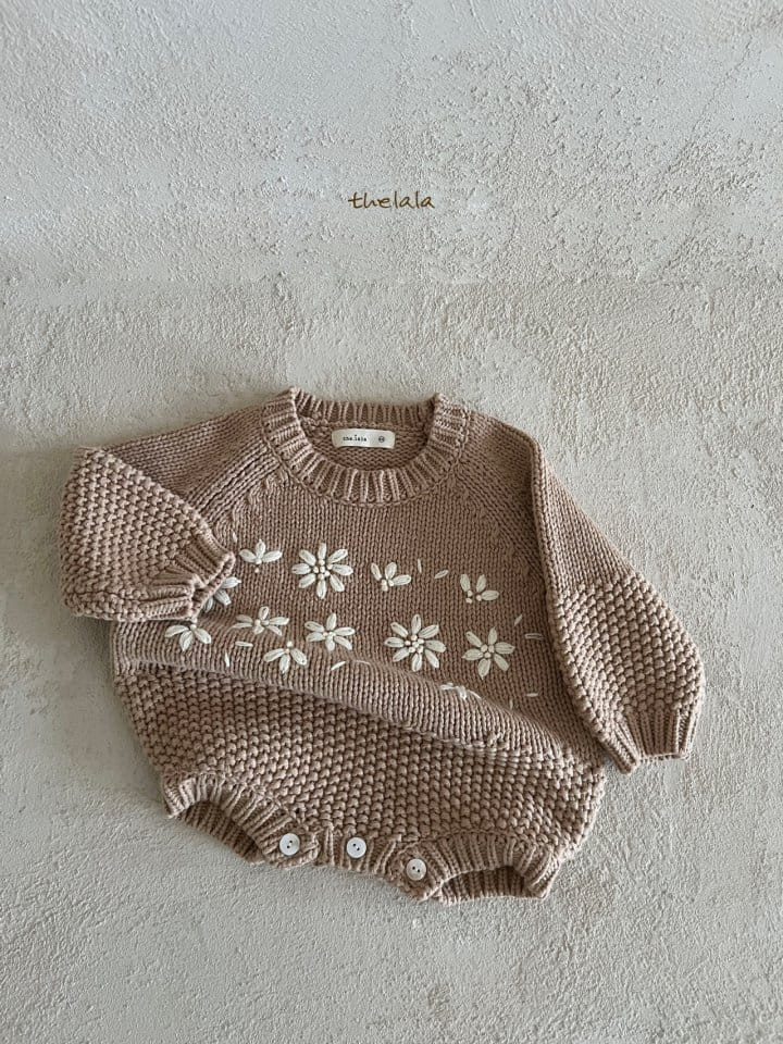 Lala - Korean Baby Fashion - #onlinebabyshop - Flower Path Knit Body Suit - 12