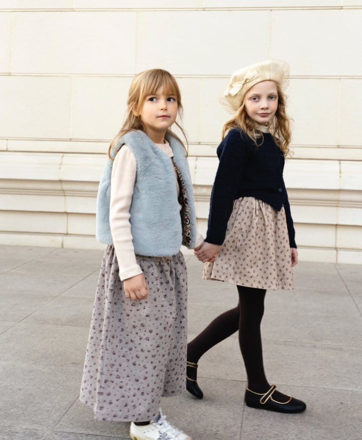 Le Bev - Korean Children Fashion - #childrensboutique - Corduroy Florak Skirt - 6