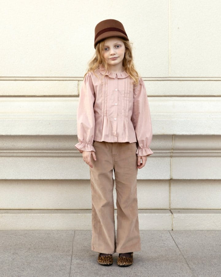 Le Bev - Korean Children Fashion - #childrensboutique - Gold P Pintuck Blouse