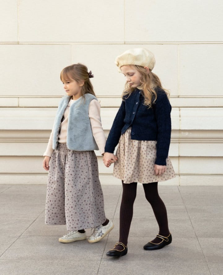 Le Bev - Korean Children Fashion - #designkidswear - Corduroy Florak Skirt - 7