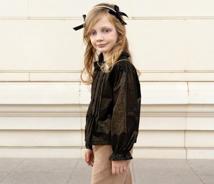 Le Bev - Korean Children Fashion - #discoveringself - Gold P Pintuck Blouse - 4